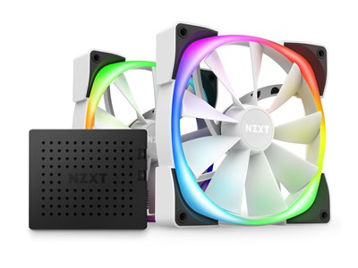 NZXT Aer RGB 2 Twin &amp;amp; Controller - 140mm - 2 pack - Wit
