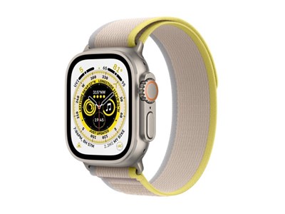 Outlet: Apple Watch Ultra - Cellular - 49 mm - Geel/Beige Trail-bandje (maat S/M)