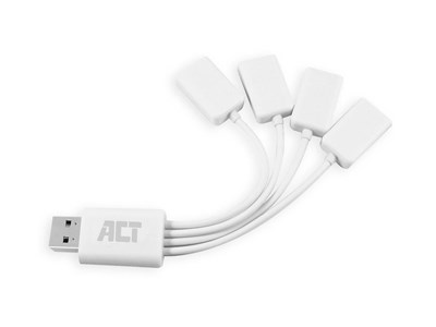 Outlet: ACT 4 poort USB-A - Zwart